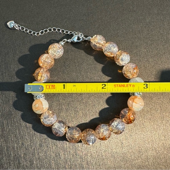 Rose Gold Crackle Beaded Bracelet - Picture 5 of 5